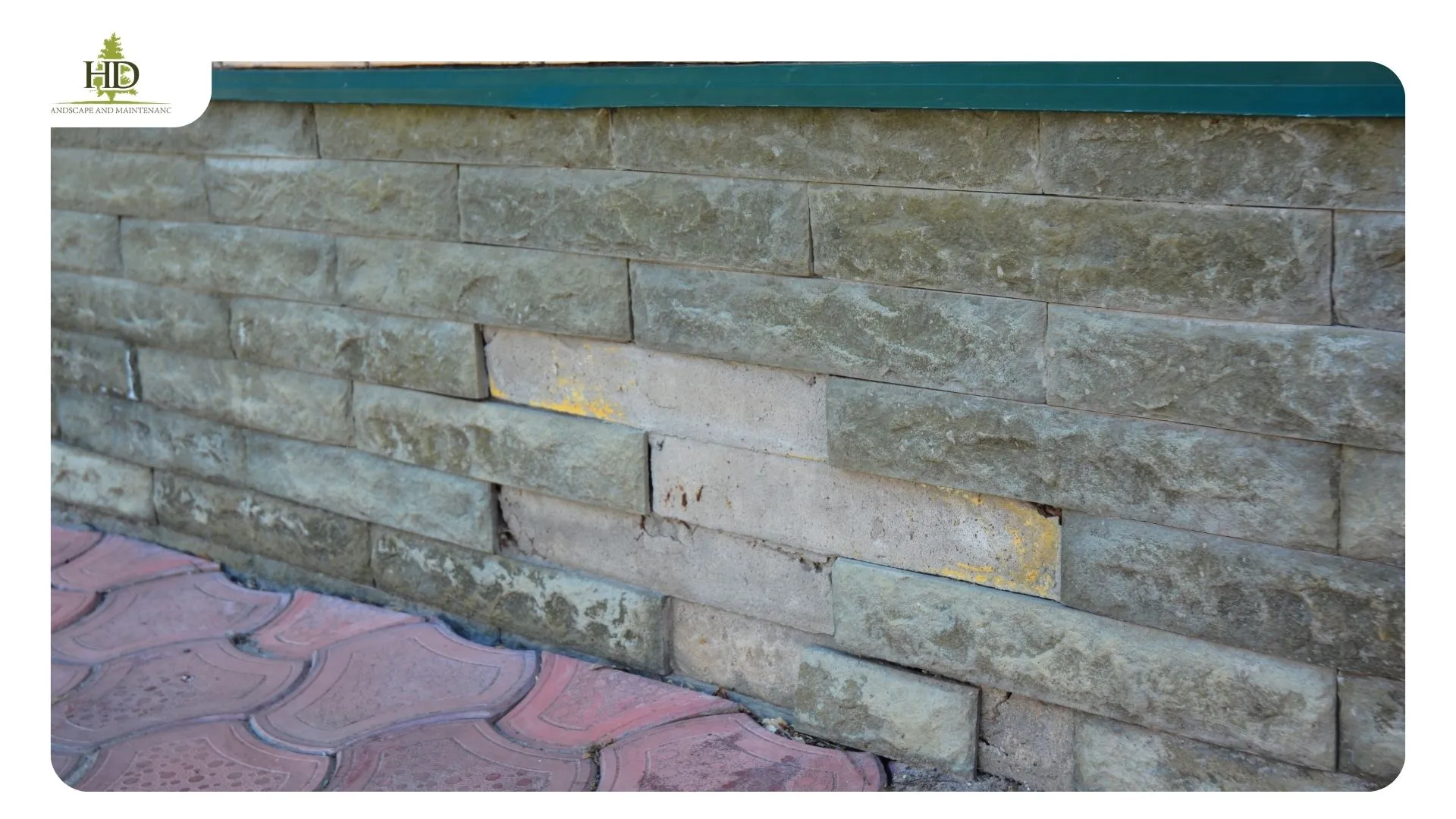 Failing retaining wall requiring repair